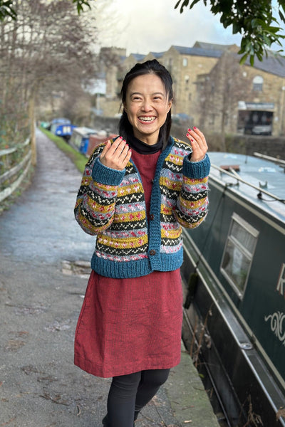hand knitted nepalese cropped cardigan