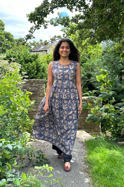 block print floral dress