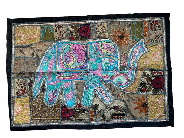 indian embroidered elephant wall hangings