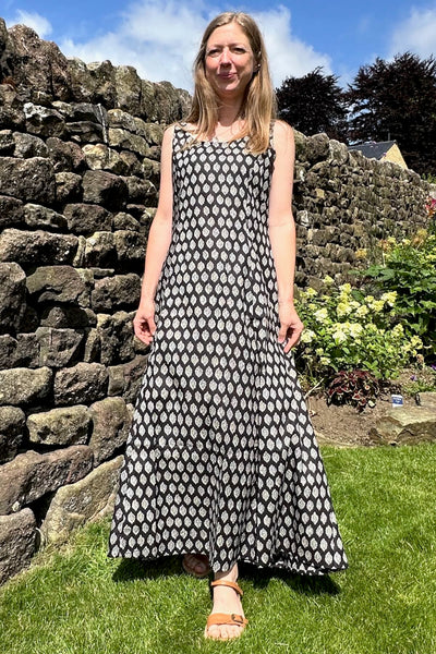 black cotton maxi dress