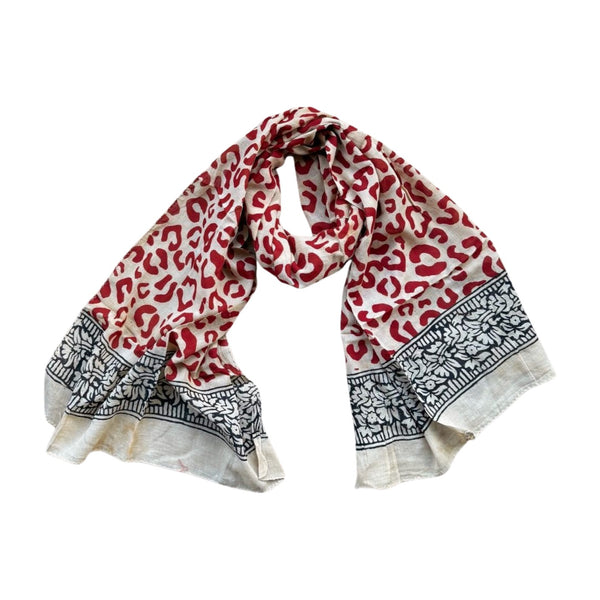 block printed cotton scarf