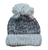 chunky knitted contrast brim bobble hat