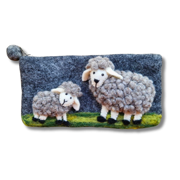 handmade felted sheep purse