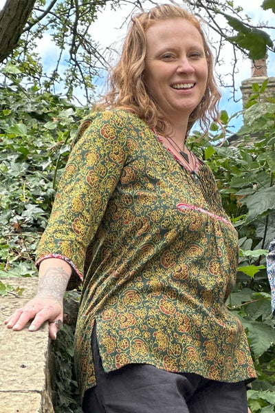 block rint cotton ladies top