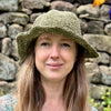 moss green natural hemp summer hat from Nepal