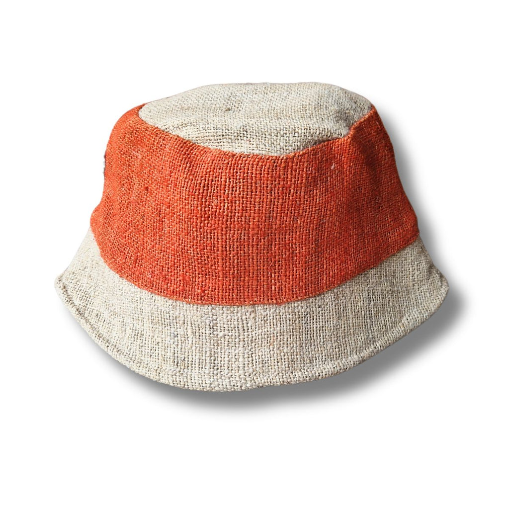 orange bucket style hemp sun hat