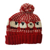 bright red sheep bobble hat