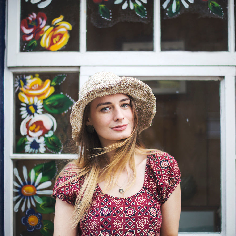 handmade natural hemp and cotton sun hat