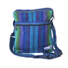 fair trade green purple striped gehri cotton cross body shoulder bag from Nepal