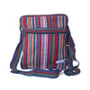 fair trade orange multi colourful striped gehri cotton cross body shoulder bag from Nepal