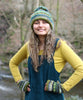 green hand knitted fair trade bobble hat