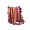 fair trade spice colourful striped gehri cotton four pocket shoulder bag from Nepal