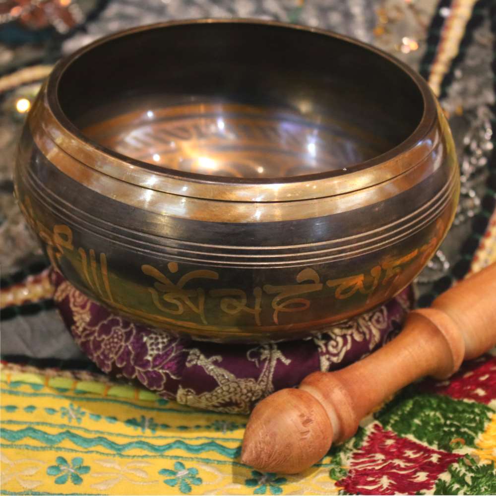 Ganesh relief singing bowl