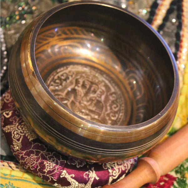 Ganesh relief singing bowl