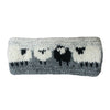 grey wool headband with sheep design