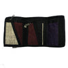 purple hemp tri-fold wallet open view