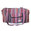 fair trade orange multi colourful striped gehri cotton holdall bag from Nepal
