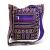 purple diamond cotton bag fairly traded from india