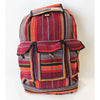 fair trade ember colourful striped gehri cotton large hippy rucksack with pockets from Nepal