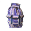 fair trade purple haze colourful striped gehri cotton large hippy rucksack with pockets from Nepal