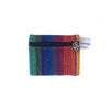 fair trade rainbow colourful striped gehri cotton coin purse from Nepal