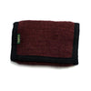 red hemp tri-fold wallet
