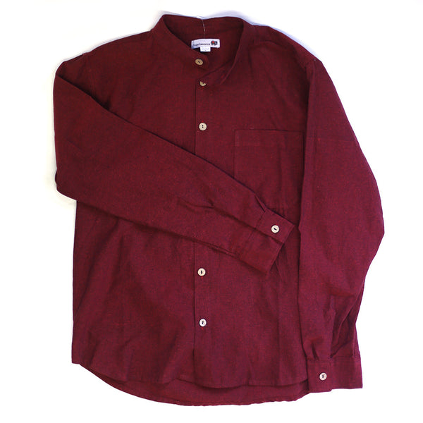 red & black men's grandad shirt