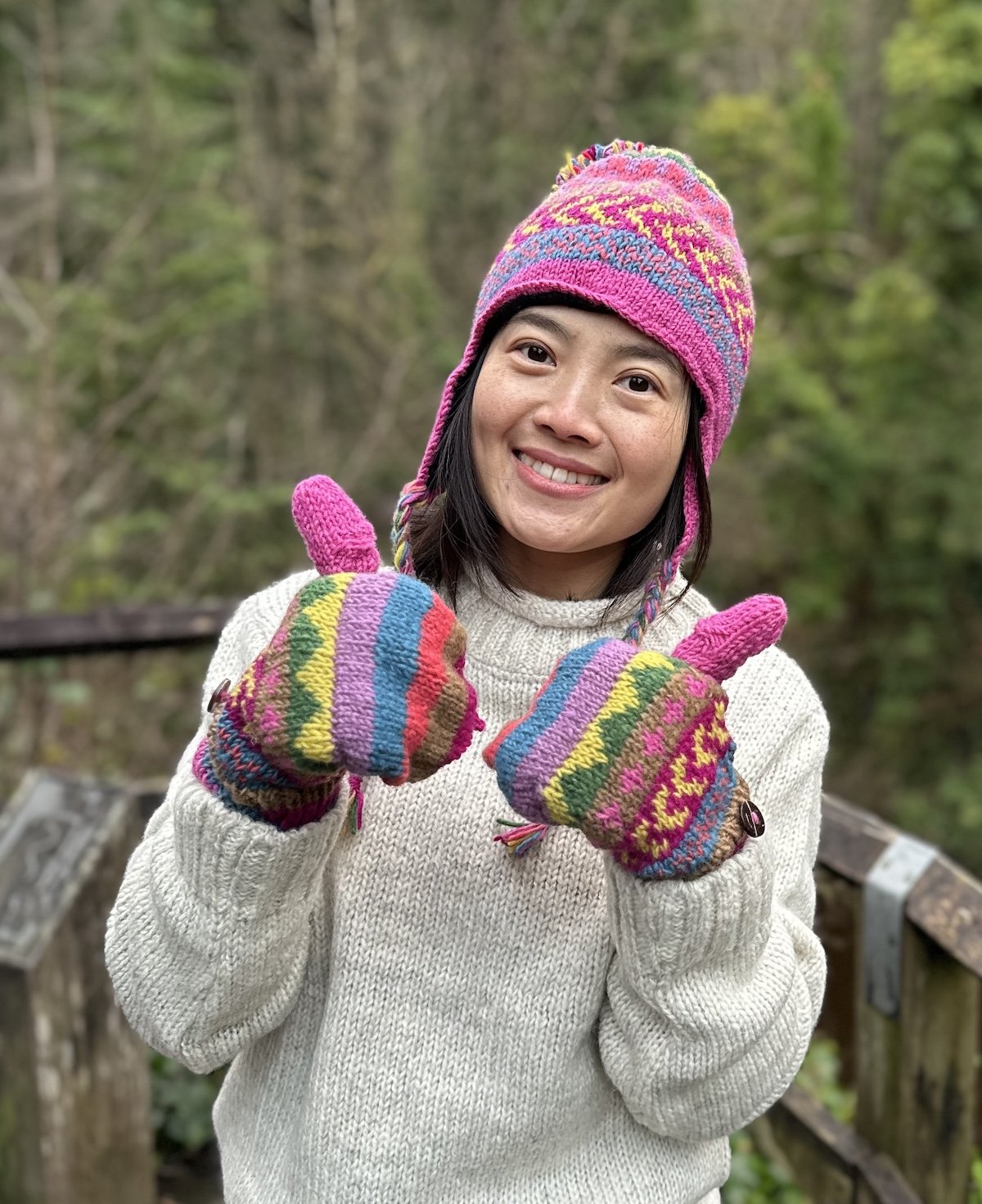 wool fingerless mitten gloves