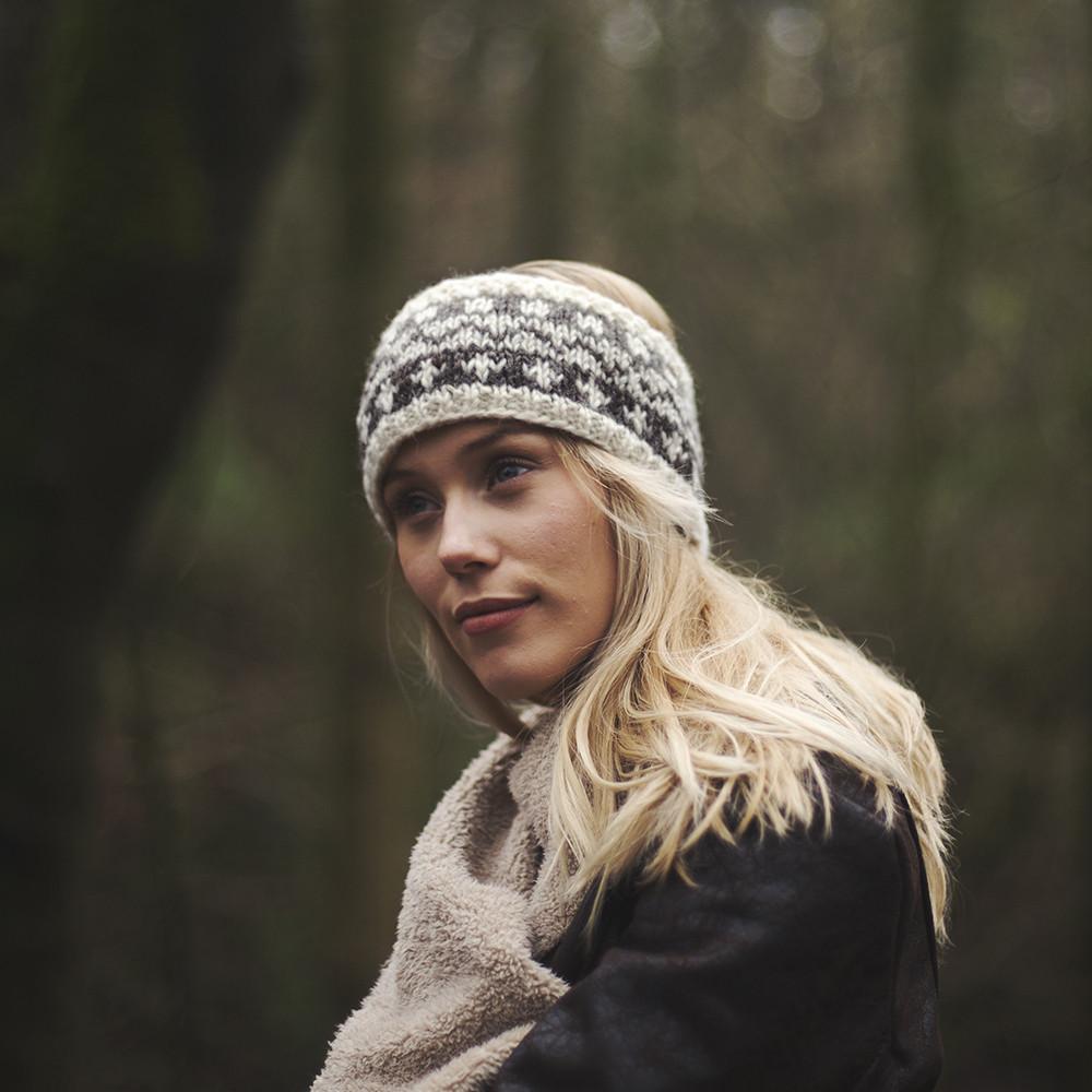 hand knitted wool headband