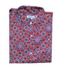 red ajrak block print men's shirt