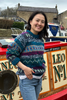blue nordic style hand knitted wool jumper