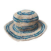 turquoise stripe natural hemp sun hat