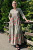 floral tiered block print cotton dress