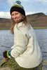 roll neck cream hand knitted winter jumper