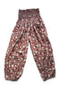 red printed cotton harem pants
