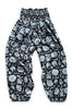 black floral cotton harem pants