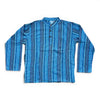 Stripy Nepalese Cotton Grandad Shirt