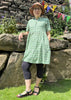 light green block print dress