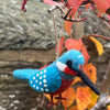 handmade hanging felt kingfisher