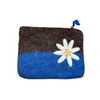 flower design handmade fair trade felt purse from Nepal 