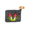 mushroom handmade fair trade felt purse from Nepal 