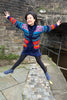 hand knitted colourful wool cardigan
