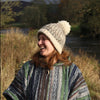 chunky knitted contrast brim bobble hat