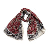 red floral block print shawl