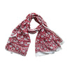 red floral block print scarf from India