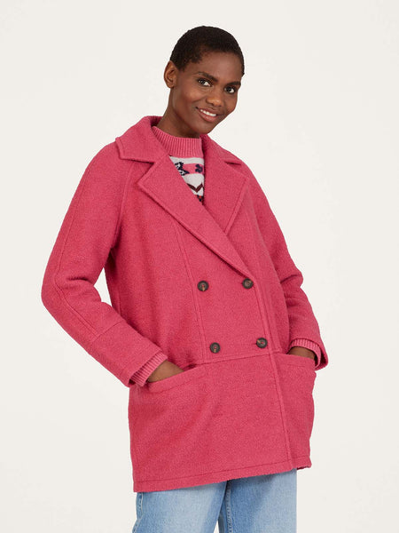 Remi Wool And Recycled Polyester Coat - Radish Pink