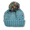 aqua green multicolour wool bobble hat