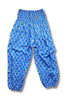 bright blue baggy harem pants