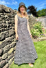 black Indian cotton printed maxi long dress