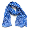 bluer fish block print cotton scarf